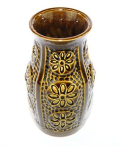 Keramikvas – Bay Keramik 968-14 fat lava relief flowers helhet