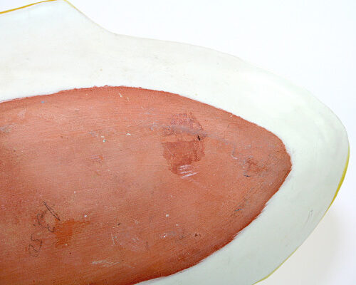 Keramikfat – Fiskfat fajans troligen Nittsjö detalj baksida
