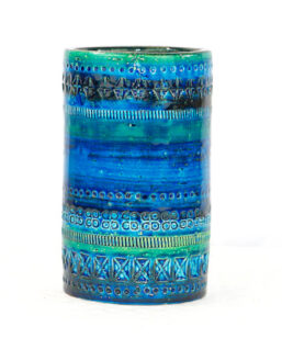 Bitossi Rimini Blue keramikvas cylinder Aldo Londi