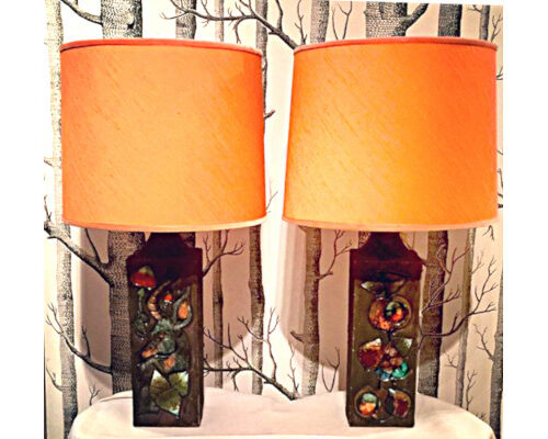Eivor Larsson Tilgmans Keramiklampa stor med hjort tva lampor