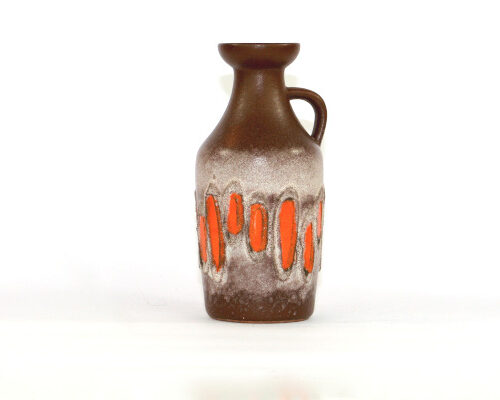 Bilden visar Strehla Keramik 1302 Fat Lava vas – 1960-tal GDR sida