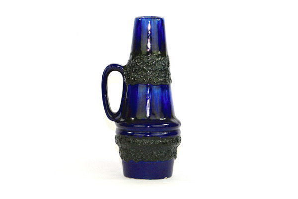 Bilden visar Scheurich 400-22 vas – Unik blå Fat Lava keramik sida