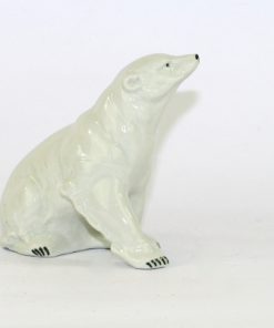 Bilden visar Isbjörn – Polar bear figurin unik sittande större vit sittande