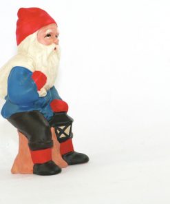 Bilden visar Tomte figurin med lykta och säck av keramik sida 1