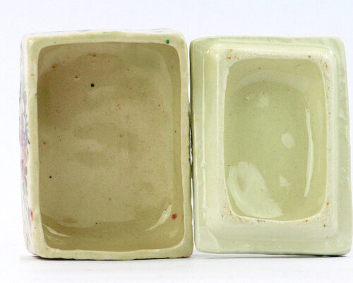 Bilden visar ITALY Capodimonte ask skrin keramik – Trinket box insida