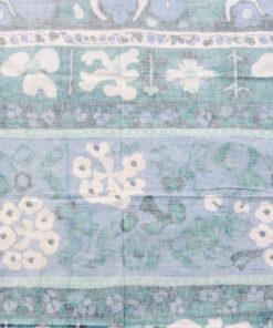 Bilden visar Maija Isola - Marimekko Resla textil blå blommig baksida
