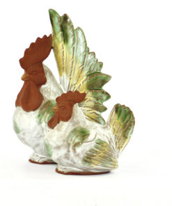 Påsk-höna och tupp figurin av keramik