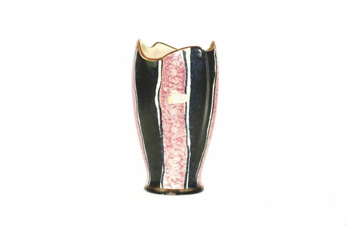 Bay Keramik 558/17 retro-vas rosa svart och guld helhet