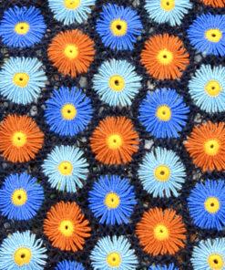 Mormorsfilt - Quilt blommor virkade i färger