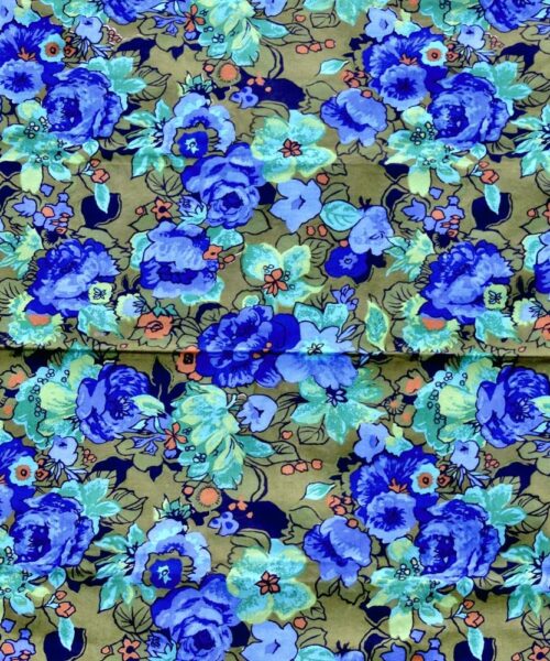 Retrotyg – Blommor på bomullskretong mönster