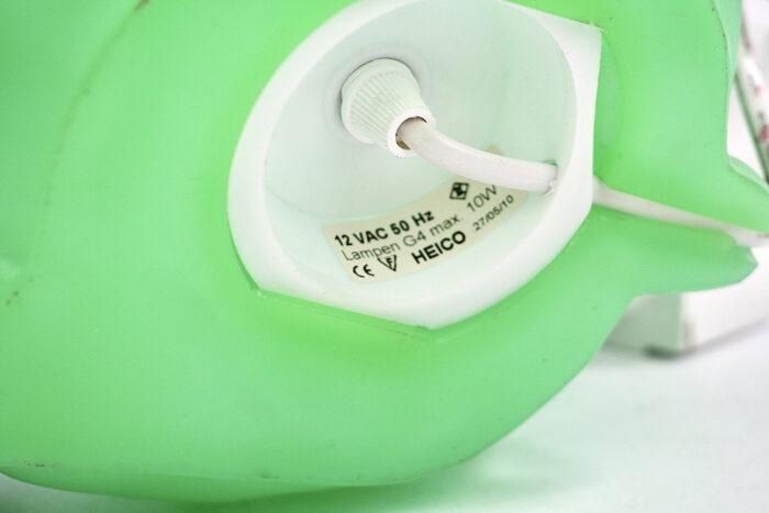 Heico grön flodhäst nattlampa - Egmont Toys etikett