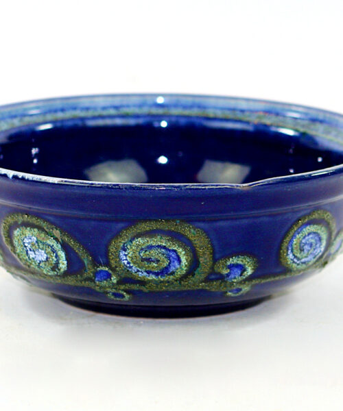 Strehla Keramik 7030 blå glittrig skål.